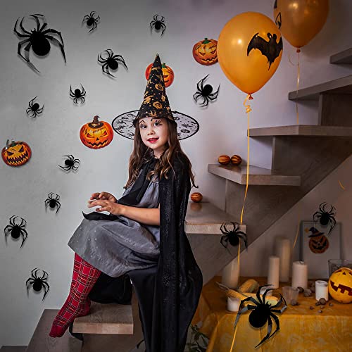 Vanleonet Halloween Wall Decorations DIY 3D Plastic Spider Decoration Stickers Halloween Decor Home Wall Window Indoor Outdoor Scary Spider 60 PCS