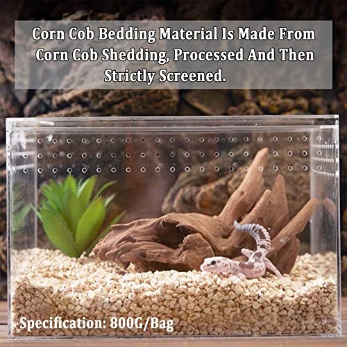 BNOSDM Natural Corn Cob Bedding Reptile Habitat Substrate Clean Natural Terrarium Bedding for Lizard Bearded Dragon Gecko Chameleon Tortoise and Small Animals