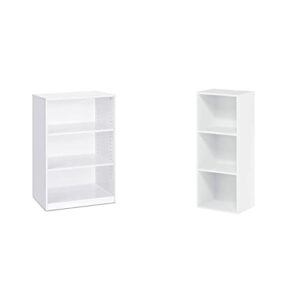 furinno jaya simple home 3-tier adjustable shelf bookcase, white & luder bookcase/book/storage, 3-tier, white