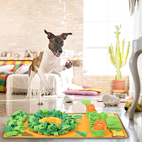 ComSaf Snuffle Mat for Dogs with 2 Squeakers, Large Dog Snuffle Mat Sniff Mat for Slow Eating & Smell Training, Interactive Feed Game for Boredom, Encourages Natural Foraging Skills and Stress Relief