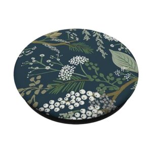 Green Floral Botanical Leaves Fern Foliage White Berry PopSockets Standard PopGrip