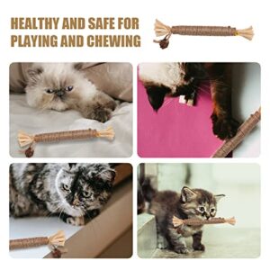 KINBOM 4pcs Cat Chew Toys Natural Silvervine Cat Dental Chew Sticks Cleaning Teeth Chew Catnip Toys for Cat Treat Cat Lick