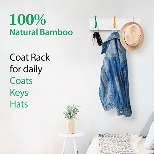 Wall Mount Coat Rack, Kids Mounted Organizer for Closet, Bathroom, Bedroom, Entryway, Hallway, Foyer, Heavy Duty Double Hooks Hanging Towels, Hats, Bags, Backpacks, Jackets, Keys (Mix3, 3 Hooks)