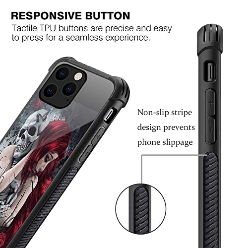 ZHEGAILIAN Case Compatible with iPhone 13 Pro Case,Skull and Girl Case for iPhone 13 Pro Case Men Boy,Drop Protection Soft TPU Bumper Case for iPhone 13 Pro Case 6.1-inch Skull and Girl