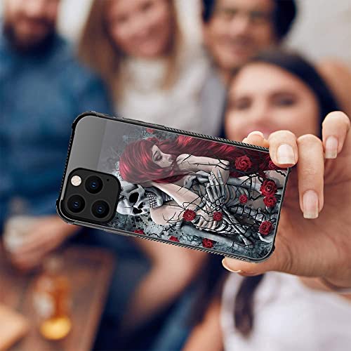 ZHEGAILIAN Case Compatible with iPhone 13 Pro Case,Skull and Girl Case for iPhone 13 Pro Case Men Boy,Drop Protection Soft TPU Bumper Case for iPhone 13 Pro Case 6.1-inch Skull and Girl