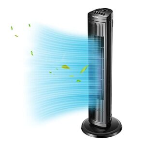 PELONIS 40''Oscillating Tower Fan | Remote Control | Quiet Stand Up Fan| Black & 30 Inch Oscillating Tower Fan, Black