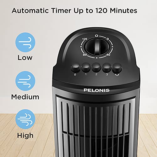 PELONIS 40''Oscillating Tower Fan | Remote Control | Quiet Stand Up Fan| Black & 30 Inch Oscillating Tower Fan, Black