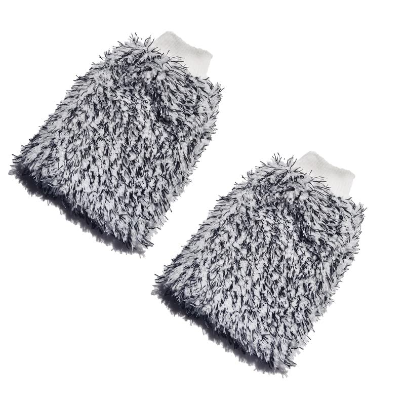 easy-you 2 Pack Microfiber Car Wash Mitt,Professional Car Wash Equipment,Double Sided Car Cleaning Gloves,Effective Washing, Machine Washable, Lint Free, Scratch Free