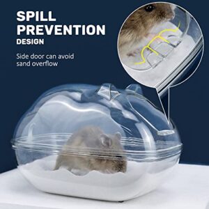 Hamster Sand Bath Container Small Animal Litter Box Bathtub Critter's Bathroom with Scoop Accessories for Mice Hedgehog Lemming Gerbils or Other Small Pets