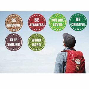 Motivational Floor Wall Decals - (Pack of 40) 4" Large Classroom Line Up Spots Positive Sayings Markers Sensory Pathway Inspirational Quote Decor Stickers