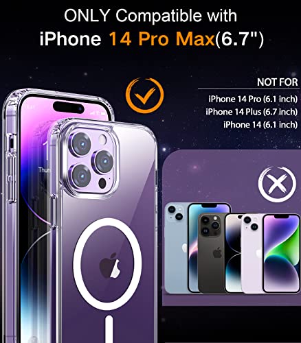 BOTOER for iPhone 14 Pro Max Phone Case,with 3 Pack Screen Protector + 3 Pack Camera Lens Protector,Ultra Thin Scratch Resistant Drop Magnetic Phone Case for iPhone 14 Pro Max 6.7 Inch