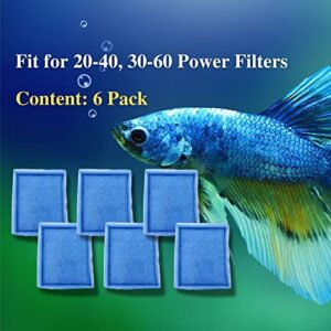 LeadCon 6 Pack Replacement Aquarium Filter Cartridge, Fit for Aqua-Tech 20-40/30-60 Gallon Power Filters, for Aqua-Tech EZ-Change #3 Fish Tank Filters