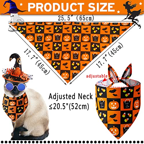 Pet Halloween Spider Costume Pumpkins Dog Bandanas Skirt Witch Hat Holiday Supplies Dress Triangle Scarf Ghost Bowtie Collar Tutu Skirt Bibs Scarf Caps Set for Small Medium Dogs Outfits 3PACK