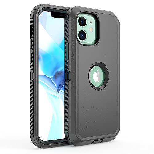 TASHHAR Phone Case for iPhone 12 Case, iPhone 12 Pro, Heavy Duty Hard Shockproof Armor Protector Case Cover with Belt Clip Holster for Apple iPhone 12 6.1 2020 Phone Case (Black)