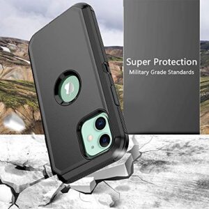 TASHHAR Phone Case for iPhone 12 Case, iPhone 12 Pro, Heavy Duty Hard Shockproof Armor Protector Case Cover with Belt Clip Holster for Apple iPhone 12 6.1 2020 Phone Case (Black)