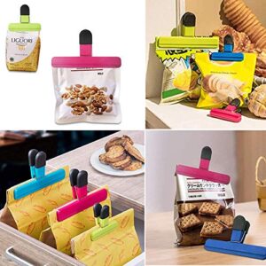ORIJOYNA 6 Pcs Heavy Duty Chip Bag Clips - Plastic Air Tight Seal Grip Assorted Colors for Crisp Coffee, Snacks, and Bagged Food