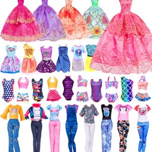 Ebuddy Fashion Lot 105 Items 11.5 Inch Girl Doll Dream Closet Wardrobe with Clothes and Accessories Including Wardrobe Shoes Rack Dress Shoes Hangers Necklace and Other Accessories(No Doll)