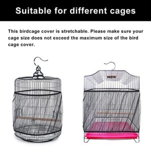 Chihutown Bird Cage Seed Catcher, Bird Cage Mesh Guard Netting, Bird Cage Seed Guard Skirt, Parakeet Cage Skirt for Round Square Cages (Black)