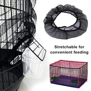 Chihutown Bird Cage Seed Catcher, Bird Cage Mesh Guard Netting, Bird Cage Seed Guard Skirt, Parakeet Cage Skirt for Round Square Cages (Black)