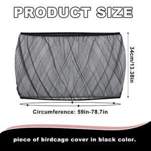 Chihutown Bird Cage Seed Catcher, Bird Cage Mesh Guard Netting, Bird Cage Seed Guard Skirt, Parakeet Cage Skirt for Round Square Cages (Black)