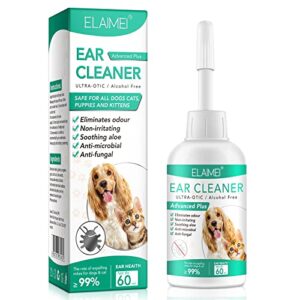 SUPSERSR Dog Ear Cleaner 60ML, Dog & Cat Ear Cleaning Solution,Pet Ear Wash Cleaner Treatment & Controlling Odor…