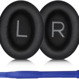 Aiivioll QC45 Replacement Ear Pads Cushions Earpads for Bose QC45 Wireless Headphones Softer Leather High-Density Noise Cancelling Foam,Earpads Repair Part（Black）