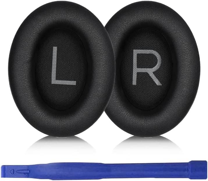 Aiivioll QC45 Replacement Ear Pads Cushions Earpads for Bose QC45 Wireless Headphones Softer Leather High-Density Noise Cancelling Foam,Earpads Repair Part（Black）