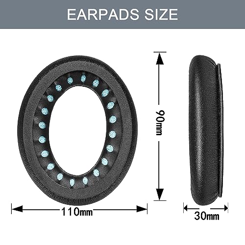 Aiivioll QC45 Replacement Ear Pads Cushions Earpads for Bose QC45 Wireless Headphones Softer Leather High-Density Noise Cancelling Foam,Earpads Repair Part（Black）