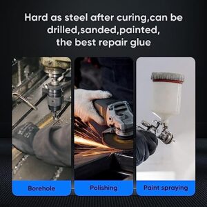 Metal Glue, 1.76oz 2 Part Liquid Metal Welding Epoxy Glue, Marine Filler Repair Putty, High-Temperature Resistant Heavy Duty ab Glue(3 pcs)