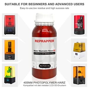 RepRapper 203 UV-Resin, Dual Color Water Washable 3D Resin for LCD 3D Printer 500g Blueish Purple