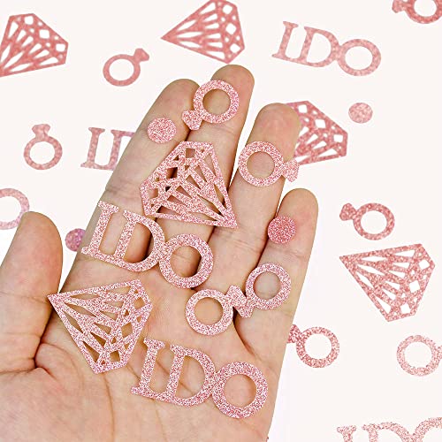 Bridal Shower Decorations, 500pcs Rose Gold Wedding Table Confetti Bachelorette Engagement Party Decorations Rose Gold Paper Confetti for Wedding Bachelorette Party Favors (Rose Gold)