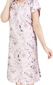 NY Threads Hospital Gown, Soft and Stylish Patient Gown (Small-Medium, White Rose - Pink)