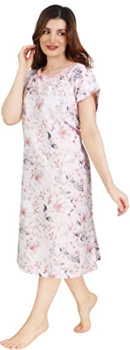 NY Threads Hospital Gown, Soft and Stylish Patient Gown (Small-Medium, White Rose - Pink)