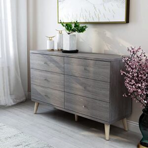 paylesshere 6 drawer chest drawer storage 47”drawer dresser for bedroom,modern dressers organizer chest drawer for living room