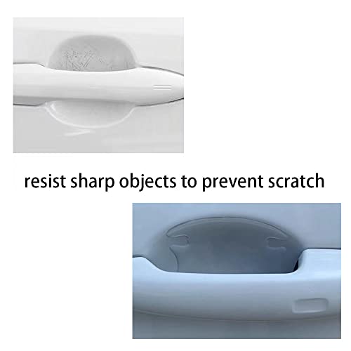 Alvhnt 4PCS Car Door Cup Handle Sticker, Anti-Scratches Car Door Handle Protective Film, Car Door Handle Cup Protector (Clear)