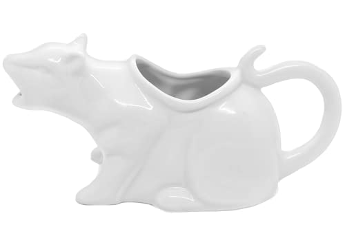 Kitcheness Puking Cat Gravy Bowl, funny kitty gravy boat, cat puking gravy boat, porcelain cat gravy boat, barfing cat shaped novelty gravy boat thanksgiving, christmas gravy boat (White)