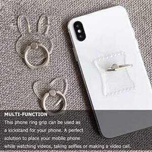 8 pcs Transparent Cell Phone Ring Holder, CNYMANY Finger Grip Kickstand Stand for Universal Smartphone Case Accessories - 8 Shapes