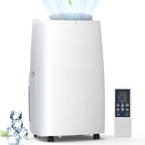 Portable Air Conditioner - Rintuf 2022 14000 BTU Portable AC Unit, Cools Rooms up to 700 Sq.ft, Also as Dehumidifier & Fan, with 24H Timer Remote Control Window Kit Exhaust Hose for Home Living Rooms Bedroom