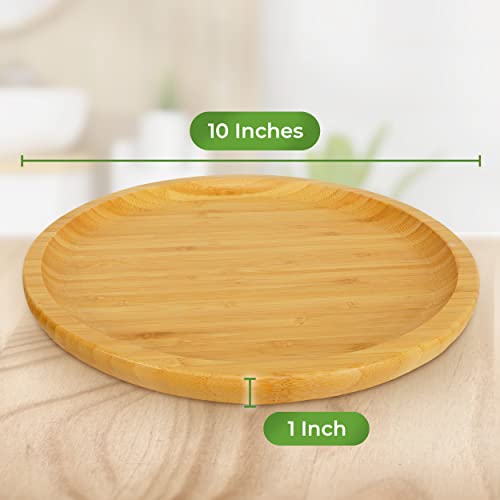 Bathroom Vanity Tray, Bamboo Vanity Tray, Waterproof and Sturdy Round Vanity Trays for Bathroom, Multifunctional Decorative Trays, Versatile to Use in The Kitchen, Bedroom, or Living Room