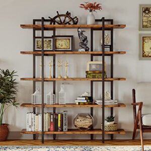 IRONCK Industrial Bookshelf and Bookcase 5 Tiers Large Open Etagere Shelves, 71.2" H x 53.1" L for Home Office, Living Room Bedroom Home Office