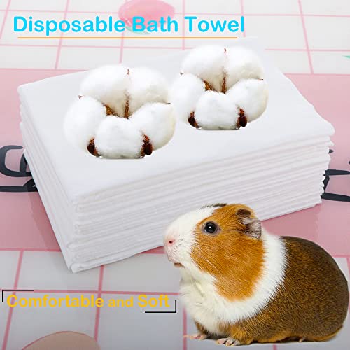 DQITJ 10 Pcs Guinea Pig Disposable Bath Towels, Small Animal Bird Parrot Portable Bath Cloths Ultra Water Absorbent (15.7" L x 11.8" W)