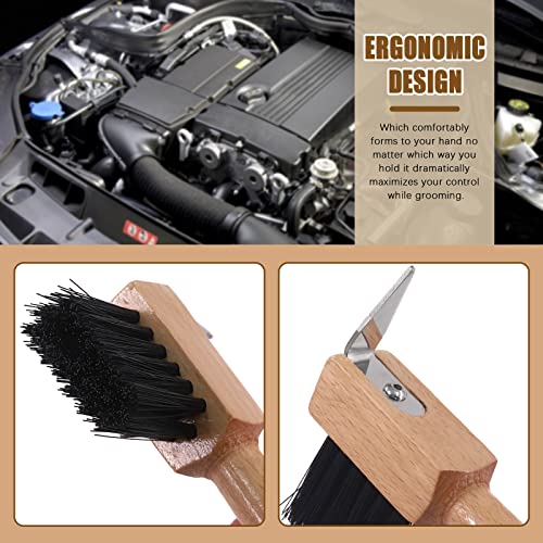 Wokape 5Pcs Horse Care Tool Kit, Horseshoe Brush Reversible Stainless Steel Brush, Hairy Pet Care Tools for Shedding Grooming Horses Dogs Cattle Cats