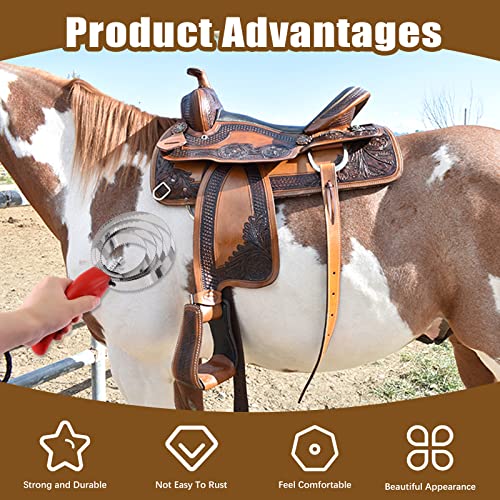 Wokape 5Pcs Horse Care Tool Kit, Horseshoe Brush Reversible Stainless Steel Brush, Hairy Pet Care Tools for Shedding Grooming Horses Dogs Cattle Cats