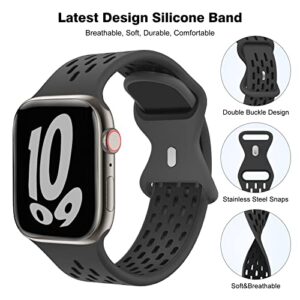 TSAAGAN 5 Pack Sport Silicone Bands Compatible for Apple Watch Band 49mm 41mm 45mm 40mm 44mm 38mm 42mm, Breathable Strap Replacement Wristband for iWatch Ultra Series 8/7/SE/6/5/4/3/2/1 Women & Men