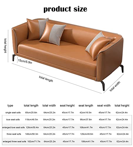 Sofa Couch Modern Living Room Sofa with Throw Pillows Composite Leather Breathable Fabric Sofa Couch Metal Support Feet High Rebound Sponge Cushions for Living Room Office