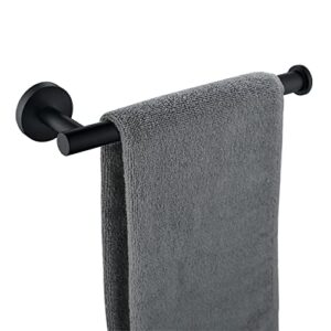 Hand Towel Holder for Bathroom, Matte Black Hand Towel Bar, SUS304 Stainless Steel Hand Towel Hanger, Wall Mounted Small Hand Towel Ring, 9 Inch Round Heavy Duty Towel Rack for Bathroom, Kitchen