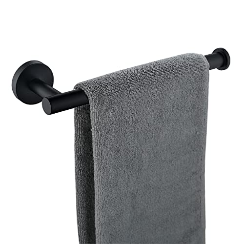 Hand Towel Holder for Bathroom, Matte Black Hand Towel Bar, SUS304 Stainless Steel Hand Towel Hanger, Wall Mounted Small Hand Towel Ring, 9 Inch Round Heavy Duty Towel Rack for Bathroom, Kitchen
