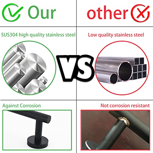 Hand Towel Holder for Bathroom, Matte Black Hand Towel Bar, SUS304 Stainless Steel Hand Towel Hanger, Wall Mounted Small Hand Towel Ring, 9 Inch Round Heavy Duty Towel Rack for Bathroom, Kitchen