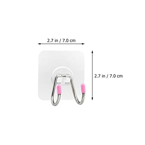 LIFKOME Wall Hooks for Hanging Heavy Duty Self Adhesive Hooks Waterproof Transparent Hooks Large Adhesive Hooks Sticky Wall Hooks Rustproof Stainless Steel Nail- Free Wall Hooks for Organization