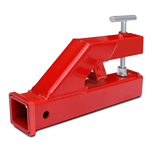 AIWARGOD Clamp On Trailer Hitch Receiver Bucket Hitch for Tractor 2" Ball Mount Adapter Compatible with Deere Bobcat Bucket, Red